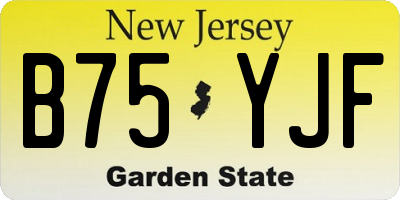 NJ license plate B75YJF