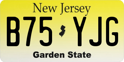 NJ license plate B75YJG
