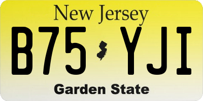 NJ license plate B75YJI