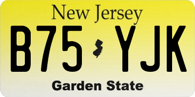 NJ license plate B75YJK