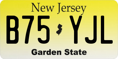 NJ license plate B75YJL