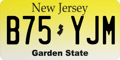NJ license plate B75YJM