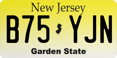 NJ license plate B75YJN