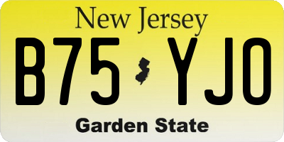NJ license plate B75YJO