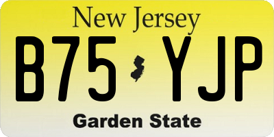 NJ license plate B75YJP