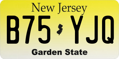 NJ license plate B75YJQ