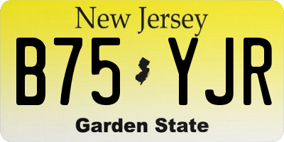 NJ license plate B75YJR