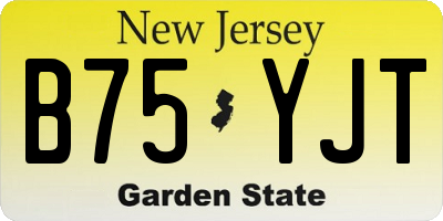 NJ license plate B75YJT