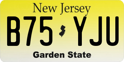 NJ license plate B75YJU