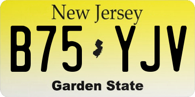 NJ license plate B75YJV