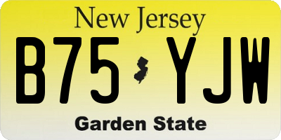 NJ license plate B75YJW