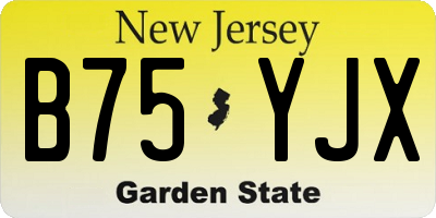 NJ license plate B75YJX