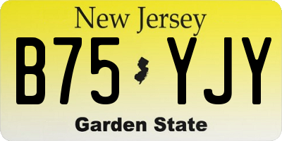 NJ license plate B75YJY