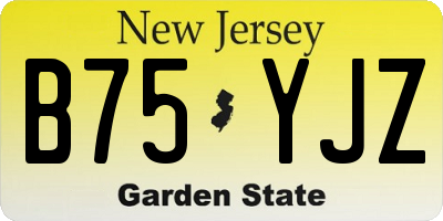 NJ license plate B75YJZ