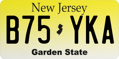 NJ license plate B75YKA