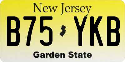 NJ license plate B75YKB