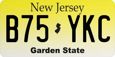 NJ license plate B75YKC