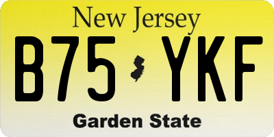 NJ license plate B75YKF