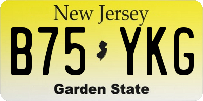 NJ license plate B75YKG