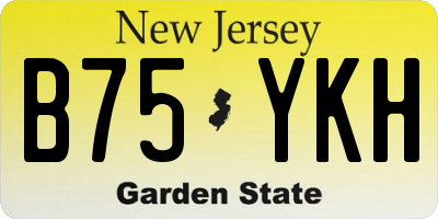 NJ license plate B75YKH