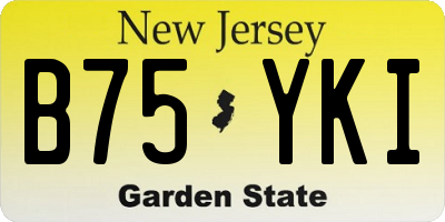 NJ license plate B75YKI