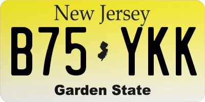 NJ license plate B75YKK