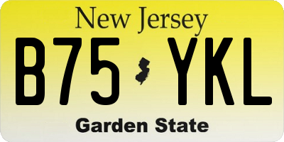 NJ license plate B75YKL
