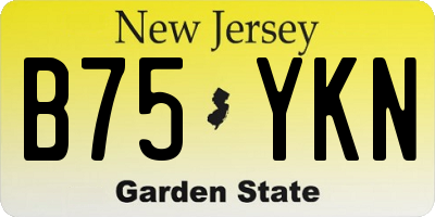 NJ license plate B75YKN