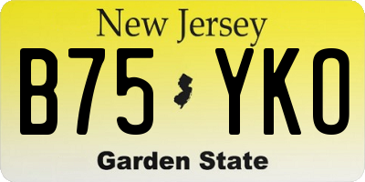 NJ license plate B75YKO