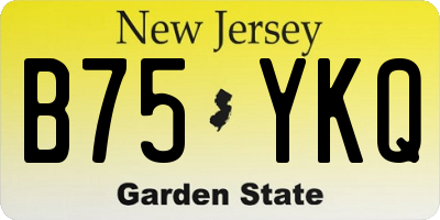 NJ license plate B75YKQ