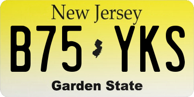 NJ license plate B75YKS