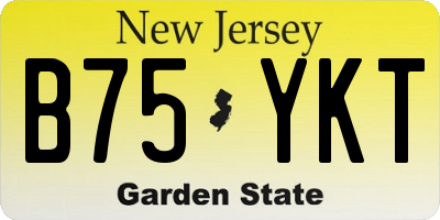 NJ license plate B75YKT