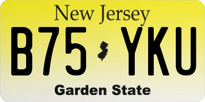 NJ license plate B75YKU