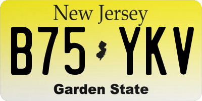 NJ license plate B75YKV