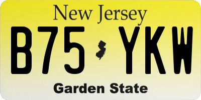 NJ license plate B75YKW