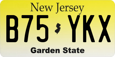 NJ license plate B75YKX