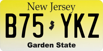 NJ license plate B75YKZ