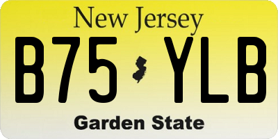 NJ license plate B75YLB