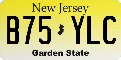 NJ license plate B75YLC