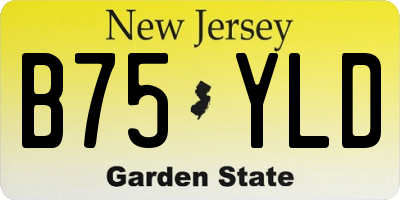 NJ license plate B75YLD