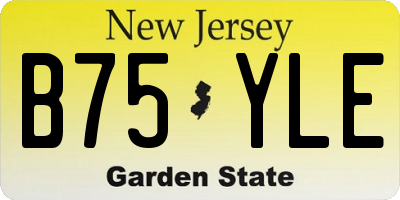 NJ license plate B75YLE