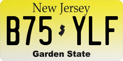NJ license plate B75YLF