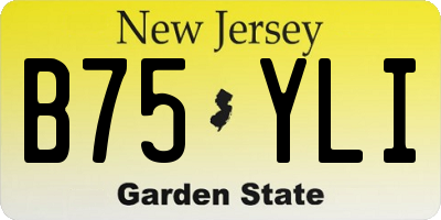 NJ license plate B75YLI