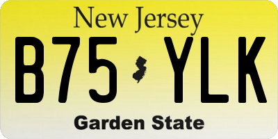 NJ license plate B75YLK