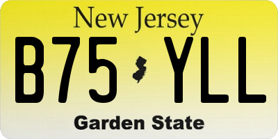 NJ license plate B75YLL