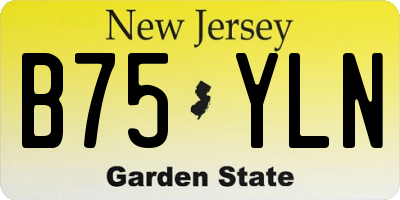 NJ license plate B75YLN