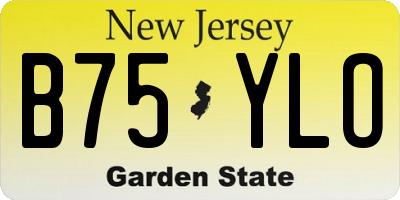 NJ license plate B75YLO