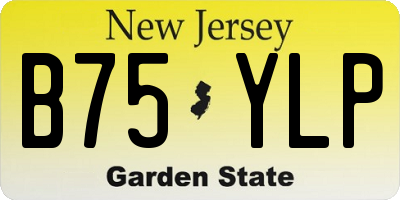 NJ license plate B75YLP