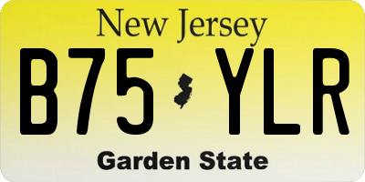 NJ license plate B75YLR