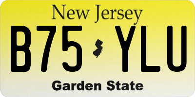 NJ license plate B75YLU
